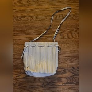 Zara | Off-White Faux Leather Bucket Bag